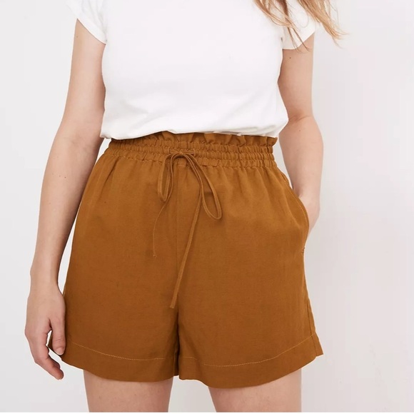 Madewell Linen-Cotton Drawstring Pull-On Shorts Size XS - Picture 1 of 9